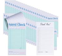 Cuadernos de cheques de invitados para servidores, cuadernos de camareros, bloc de notas de camarero para restaurantes, cheques de papel, 50 hojas/paquete, total 300 entradas (verde)