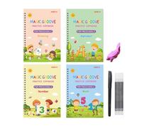 Cuadernos de escritura ranurados reutilizables - Cuadernos mágicos para, práctica de escritura para niños pequeños | Actividades de aprendizaje preescolar, cuaderno de ejercicios para letras, números