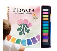 Cuadernos de | Libro De Colorear De Acuarelas Con Colores Para Adultos,Kit Artístico Para Aprender Casa Escuela Viaje Curso De Arte