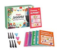 Cuadernos De Práctica De Escritura a Mano Con Ranuras Reutilizables, Trace Trek Magic Grooved Writing Practice, Aprende a Escribir Con Números Y Letras(1pc)