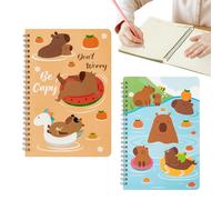 Cuadernos Espiral, Cuadernos Espiral A5 para Escritura en Colegio, 2 Piezas Para Estudiantes Con Tema Capibara, Suministros Escolares Bonitos Para Aula, Biblioteca, Scrapbooking, Tomar Apuntes Y Dibuj