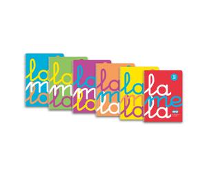 Cuadernos Espiral LAMELA Fluor, Folio 80H Cuadrovía 3 mm. Tapa Plástico , Pack x6