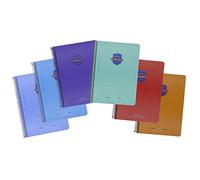 Cuadernos Espiral PRAXTON Premium, Folio 80H Cuadros 4 mm. Tapa Plástico, Pack x6