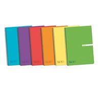 Cuadernos Folio(A4) Enri. Pack de 5 unidades. Tapa plástico. 80 Hojas cuadrícula Pauta 1 línea. Colores aleatorios