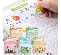 Cuadernos mágicos de escritura a mano, práctica de escritura con bolígrafo mágico, reutilizable, diseño de ranuras para niños, libros para el aprendizaje infantil