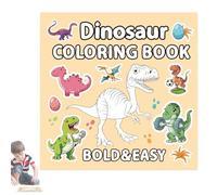 Cuadernos para colorear dinosaurios - 40 páginas dinosaurios juguetes preescolares - Libro para colorear con rasgos gruesos y fáciles - para casa, viajes, guardería, Navidad, cumpleaños