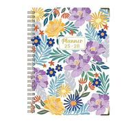 Cuadernos para escritura - Cuaderno Escolar | Julio 2025 a Junio 2026 Estético A5 Espiral con Diseño Floral Papel Grueso Cuadrícula Inglés Para Diario, Estudiar, Notas de Campo, Bocetos, Investigación