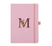 Cuadernos para mujer, cuaderno de negocios con A-Z, cuaderno de papel de escritura de doble cara con divisores, diario de cuero para escribir, trabajo, reuniones y viajes, cuaderno A5 rosa de 5.7 x 8.3 pulgadas, tamaño M