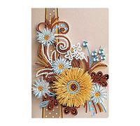 Cuadernos punta diamante,cuaderno a5 hojas blancos,diamond painting libreta, cuaderno secreto niña e niños, punto de cruz material escolar papelería,reglo cumpleaños,flor de margarita amarilla