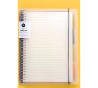 Cuadernos reutilizables para temas de estudio, bloc de notas de plástico impermeable con divisores, con rayas anchas y bloc de notas de 120 páginas para reuniones/dibujos/escritura (A5 blanco)