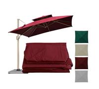 Cuadrada Toldo De Recambio Para Sombrilla Patio 3x3m 2.5x2.5m Impermeable UV30+ Doble Capa Top Cubierta De Recambio, 8 Varillas, Ventilación, Para Sombrilla Jardín Mercado Playa(Dark-Red,2.5x2.5m)