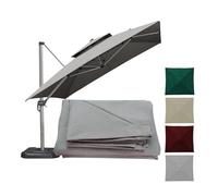 Cuadrada Toldo De Recambio Para Sombrilla Patio 3x3m 2.5x2.5m Impermeable UV30+ Doble Capa Top Cubierta De Recambio, 8 Varillas, Ventilación, Para Sombrilla Jardín Mercado Playa(Light-gray,3x3m)
