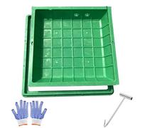 Cuadradas Tapa de Alcantarilla, Cubierta de Lavabo Captura con Base Resina Compuesta Verde para Césped Parques Al Aire Libre(60x60cm/24x24in)