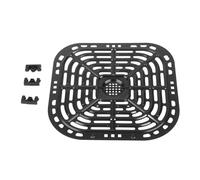 Cuadrado 23,5x24,5 cm Sartén para parrilla de repuesto para freidora Placa para verduras de repuesto para freidora de acero inoxidable 304 para freidoras de aire Cocina saludable