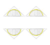 Cuadrado con transportador matemático de 180 grados Juego de geometría multifuncional Instrumento de medición de ángulos cuadrados para dibujo Transportador con escalas de medición