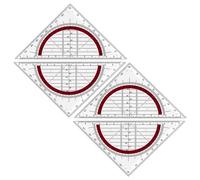 Cuadrado con transportador matemático de 180 grados Juego de geometría multifuncional Instrumento de medición de ángulos cuadrados para dibujo Transportador con escalas de medición