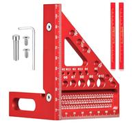 Cuadrado de velocidad 3D, combinación de aleación de aluminio de 22,5-90°, cuadrado con 2 bolígrafos para carpintería, juego de carpinteros multifuncionales de alta precisión, cuadrado con 11 agujeros