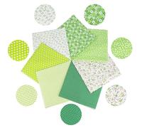 Cuadrados de Tela de Algodón 7 PCS Telas para Patchwork 25 x 25 cm Tela Algodon Telas Patchwork Diseño de Retales Algodón Telas Para Costura Manualidades Decoración y Ropa de Muñecas（Verde）