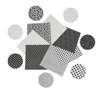 Cuadrados de Tela de Algodón 7 PCS Telas para Patchwork 25 x 25 cm Tela Algodon Telas Patchwork Diseño de Retales Algodón Telas Para Costura Manualidades Decoración y Ropa de Muñecas（Negro）