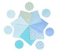 Cuadrados de Tela de Algodón 7 PCS Telas para Patchwork 25 x 25 cm Tela Algodon Telas Patchwork Diseño de Retales Algodón Telas Para Costura Manualidades Decoración y Ropa de Muñecas（Azul claro