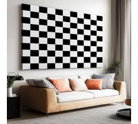 Cuadrados geométricos grandes y modernos cuadros en lienzo de 120 x 80 cm de ancho, arte abstracto sin marco, decoración estética de pared, obras de arte sin marco, decoración del hogar para