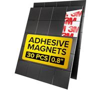 Cuadrados magnéticos, cuadrados magnéticos autoadhesivos (cada uno de 4/5 x 4/5 pulgadas), imanes adhesivos flexibles industriales, hojas magnéticas para despegar y pegar, la cinta es alternativa a