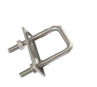 Cuadrados U Abrazadera cuadrada de acero inoxidable 304, abrazadera en U ángulo recto, perno, tornillo, hebilla, tubo(M6 30x50mm 8pcs)