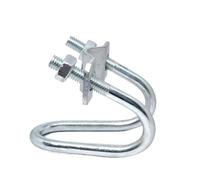 Cuadrados U Abrazadera doble en forma de U galvanizada M8, tornillo, perno cruzado, andamio acero especial for invernadero, 1 Uds(50x75mm)
