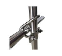 Cuadrados U Perno en U galvanizado doble U-cruz abrazadera de tubo tornillo conector acero cruzada fijación andamio(304-M6x25x25mm 1set)