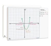 Cuadrícula con espacio de trabajo, tablero gráfico de borrado en seco de doble cara de 11 x 14 pulgadas para matemáticas y más