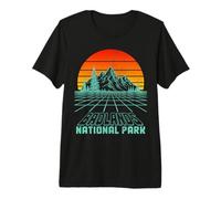 Cuadrícula Retro de Recuerdos del Parque Nacional Badlands de Dakota del Sur Camiseta Premium