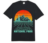 Cuadrícula Retro de Recuerdos del Parque Nacional Badlands de Dakota del Sur Comfort Colors Adult Heavyweight T-Shirt