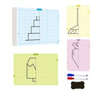 Cuadrícula Tablero de Dibujo Simetría | Tablero de Dibujo Regrabable Simetría Para Niños - Conjunto de Actividades Educativas STEM Arte para el Desarrollo de Motricidad Fina para el Hogar Jardín de