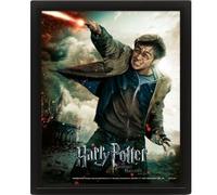 Cuadro 3D Harry Potter Expelliarmus 25 x 20 cm | Ideal para Habitación | Efecto Lenticular | Con Marco | Producto Oficial | Regalo Cinéfilo