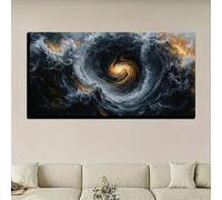 Cuadro abstracto con estampado de olas del océano, arte moderno decorativo para sala de estar, dormitorio, oficina y hogar (40 x 80 cm/marco interno).
