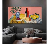 Cuadro abstracto con jarrón floral y ramo de flores, impresión sobre lienzo para decoración del hogar (40x80cm/sin marco)