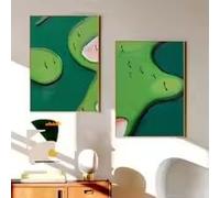 Cuadro abstracto con textura de escena de golf en verde, estilo nórdico, pósteres minimalistas creativos para decoración moderna de sala de estar (40x60cmx2/sin marco)