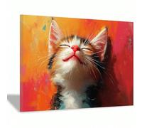 Cuadro abstracto de animales con grafitis, pósteres modernos y divertidos de animales para el baño (70x100cm/sin marco)