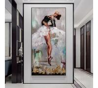 Cuadro abstracto de bailarina vintage en lienzo, carteles e impresiones de bailarina de ballet, arte de pared de moda para mujer, decoración de habitación de niña, cuadros de 50 x 100 cm sin marco