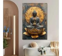 Cuadro abstracto de Buda para pared, lienzo decorativo para sala de estar y dormitorio, pósteres modernos impresos (80 x 110 cm/sin marco)