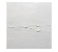 Cuadro Abstracto De Lienzo Blanco Puro Pintado A Mano con Técnica Impasto. Pintura Al Óleo Minimalista En Tonos Neutros Estilo Wabi-Sabi. Decoración De Pared Moderna para Sala De Estar Dormitorio