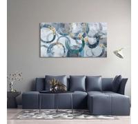 Cuadro abstracto de lienzo para pared, pintura mural minimalista moderna con textura - Decoración de pared para sala de estar (55x110cm/marco interior)