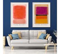 Cuadro abstracto de Mark Rothko en lienzo, impresión de grafiti, arte minimalista, pósteres e impresiones, arte de pared, imagen moderna para decoración del hogar (70 x 100 cm, 2 piezas sin marco)