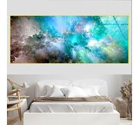 Cuadro abstracto de mármol dorado con diseño de nubes, póster moderno y lámina decorativa para la sala de estar (50x150cm)