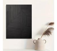 Cuadro abstracto en lienzo, estampado minimalista de líneas geométricas, decoración de pared moderna estilo Wabi Sabi (30x40cm/Con marco)