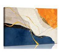 Cuadro abstracto en lienzo para pared, impresión de pintura moderna para decoración del hogar, obra de arte minimalista en lienzo azul para sala de estar (80x110cm/sin marco)