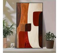 Cuadro abstracto geométrico moderno de gran tamaño sobre lienzo, póster decorativo para pared, ideal para sala de estar, dormitorio u oficina (65x130cm (26x51in).