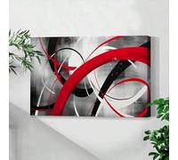 Cuadro abstracto horizontal de gran tamaño sobre lienzo, cuadros minimalistas, carteles e impresiones de líneas geométricas, obras de arte para sala de estar (50 x 100 cm/marco interior)