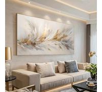 Cuadro abstracto moderno de gran tamaño con plumas, decoración de pared, sin marco, para el hogar 75x145cm/30x57in Sin marco
