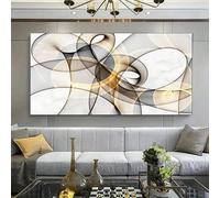 Cuadro abstracto sobre lienzo para pared, impresión en lienzo ideal para decorar tu sala de estar, dormitorio o hogar (75 x 150 cm, marco negro)